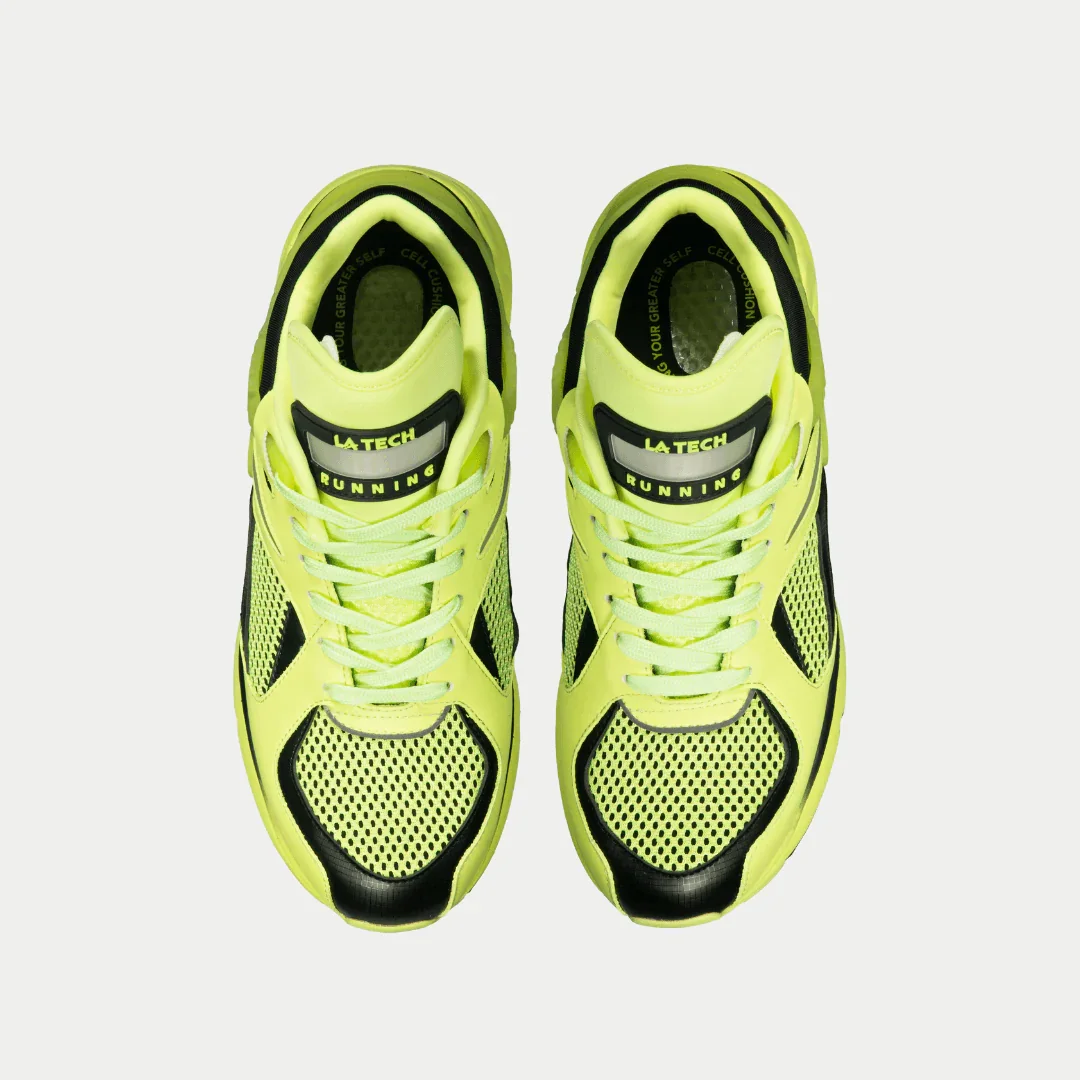 LA Gear Women's Light-Up x Glow Lowtop | Neon Yellow x Black - Image 4
